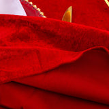 Round Crushed Velvet Tablecloth 132" Red