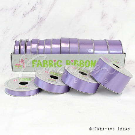 12 Rolls Satin Ribbons Multiple Size & Put-Up (Lavender)