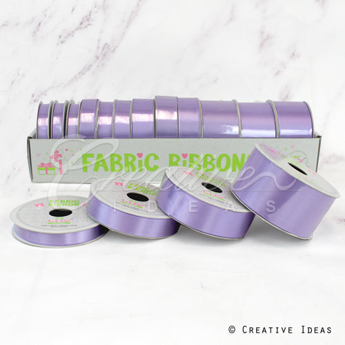 12 Rolls Satin Ribbons Multiple Size & Put-Up (Lavender)
