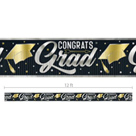 Gold Foil Fringe Congrats Grad Banner