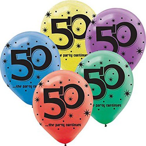 Latex Balloons 50th Birthday Party Pack