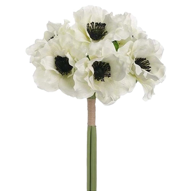 Silk Flowers White Anemone Bouquet