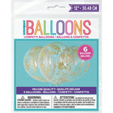 Latex Balloons with Gold Confetti 6 Pack