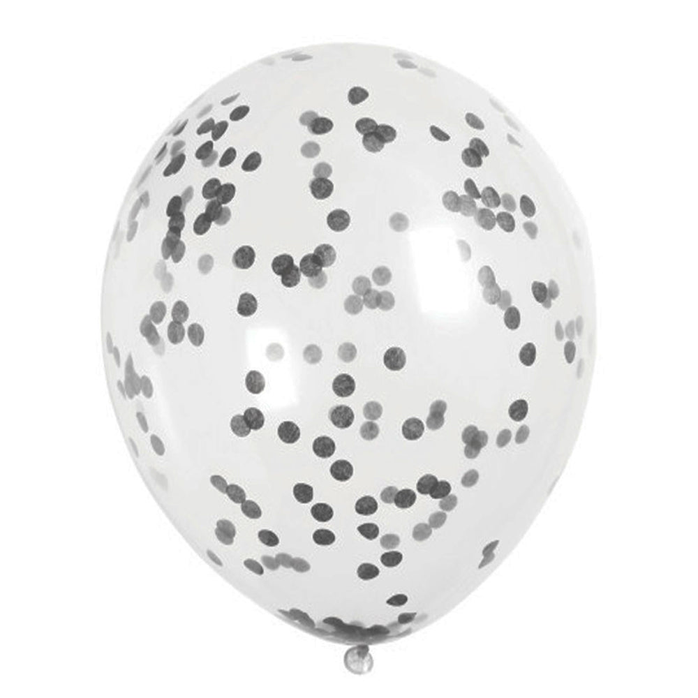 Clear Confetti Balloons 6 Pack