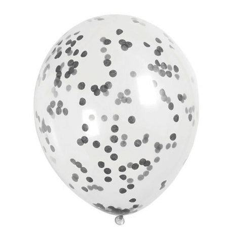 Clear Confetti Balloons 6 Pack