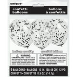 Clear Confetti Balloons 6 Pack
