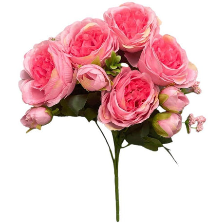 Silk Flowers Deluxe Peony Bush Beauty Rose