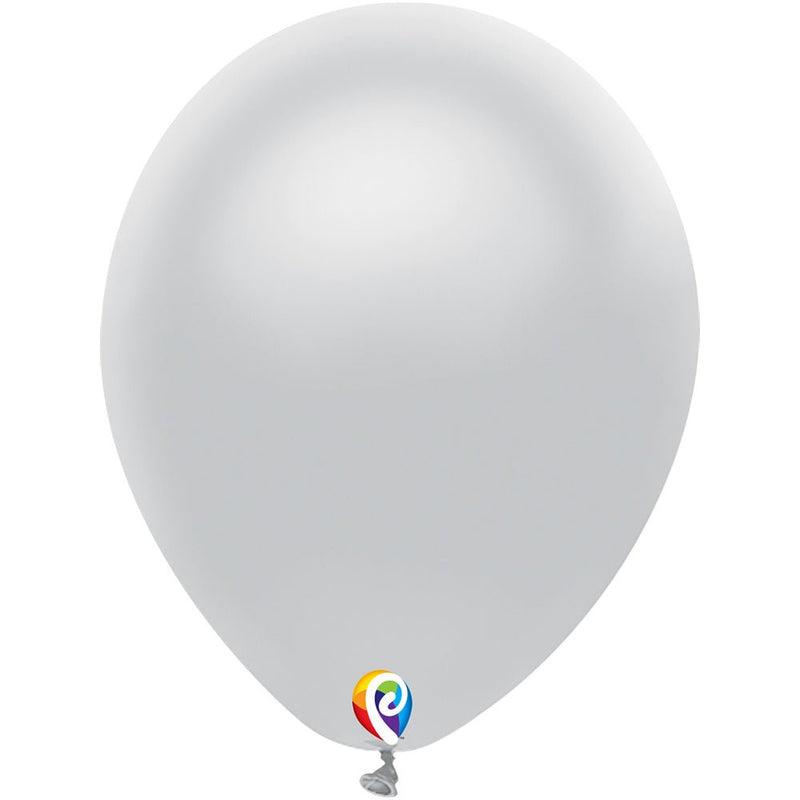 Latex Balloons Metallic Silver 12 Inch