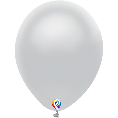 Latex Balloons Metallic Silver 12 Inch