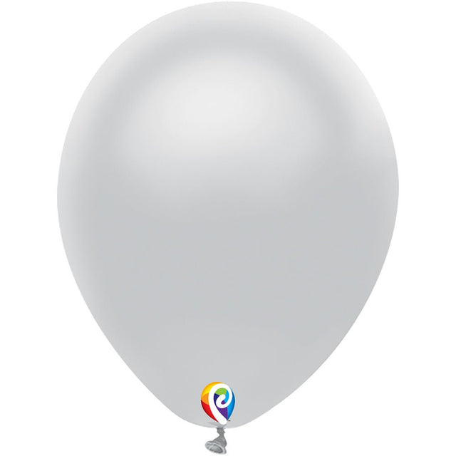 Latex Balloons Metallic Silver 12 Inch