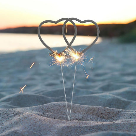 Heart-Shaped Sparklers 6 Pack