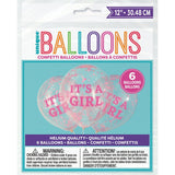 Latex Balloons Girls It's A Girl Confetti 12 Inch