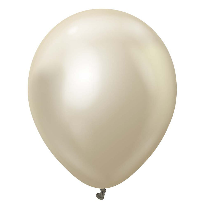 Latex Balloons 12 Inch Kalisan Mirror White Gold