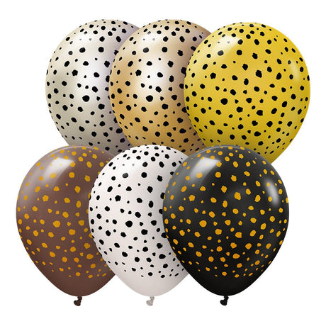 Latex Balloons Safari Cheetah Assortment 6 Pack