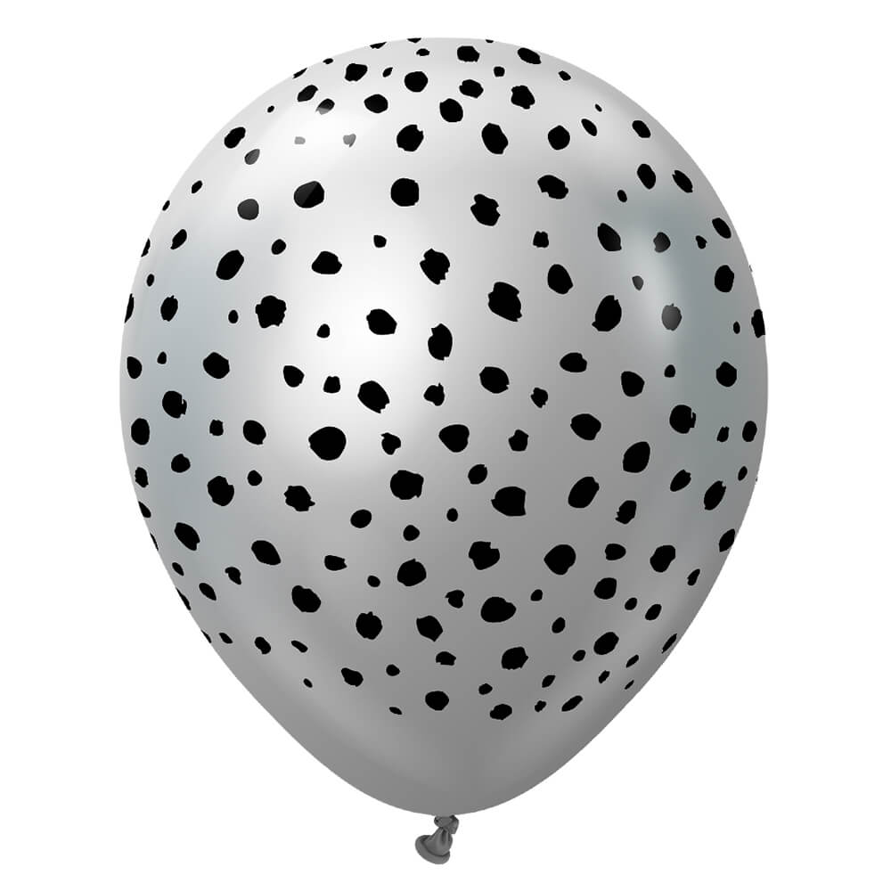 Latex Balloons Safari Cheetah Mirror Silver