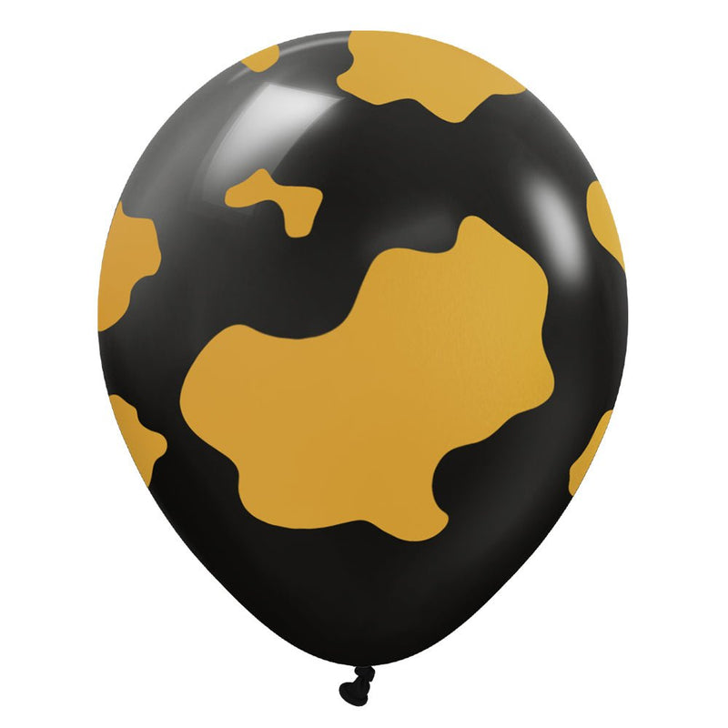 Latex Balloons Country Cow Black Gold Ink
