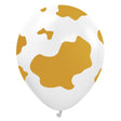 Latex Balloons Kids Country Cow White Gold Ink