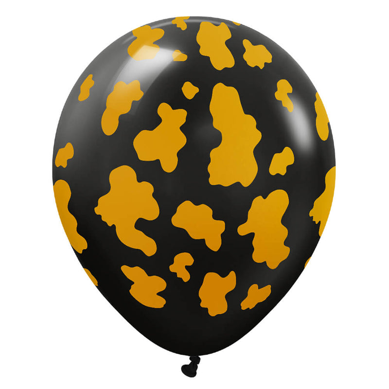 Latex Balloons Safari Cow Black Gold Ink