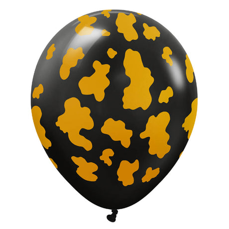Latex Balloons Safari Cow Black Gold Ink