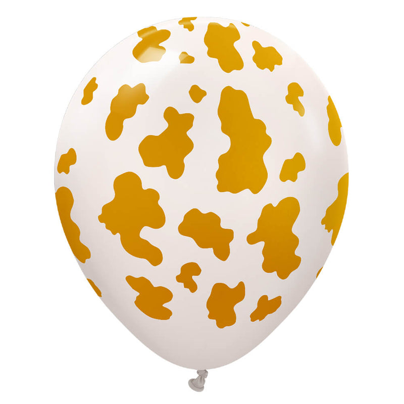 Latex Balloons Safari Cow White Sand Gold Ink