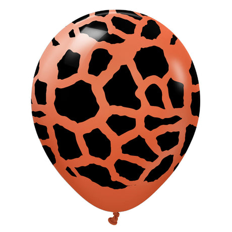 Latex Balloons Safari Giraffe Rust Orange