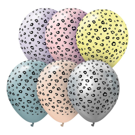 Latex Balloons Safari Leopard Assortment 6 Pack