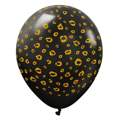 Latex Balloons Safari Leopard Black Gold Ink