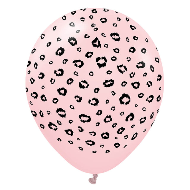 Latex Balloons Safari Leopard Macaron Pink