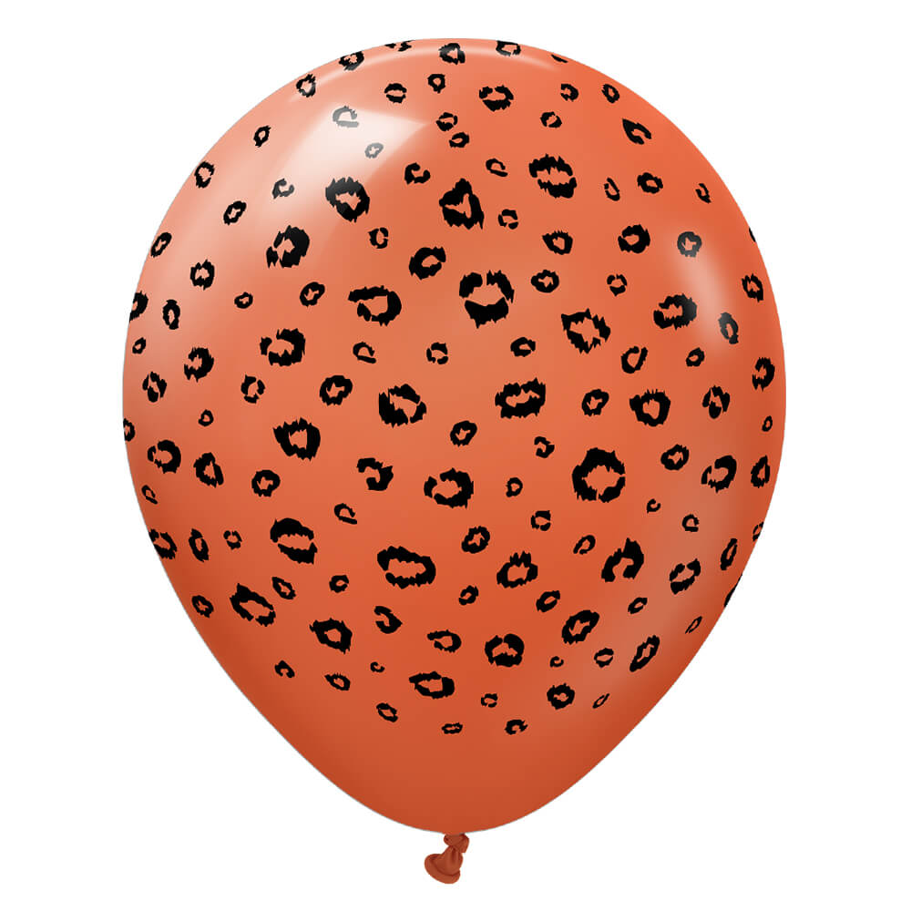Latex Balloons Safari Leopard Rust Orange