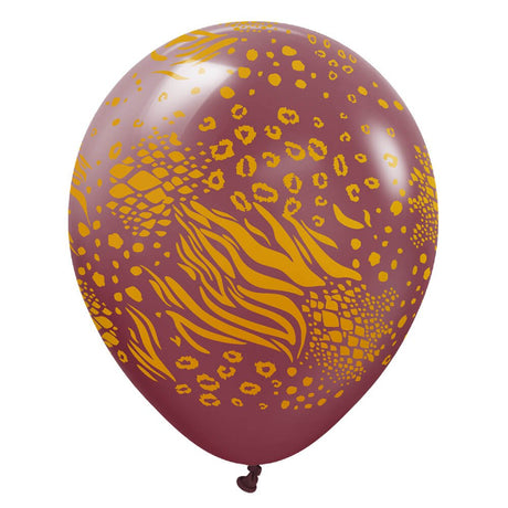 Latex Balloons Safari Mutant Burgundy Gold Ink