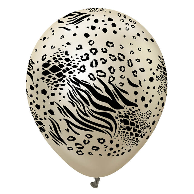 Latex Balloons Safari Mutant Mirror White Gold