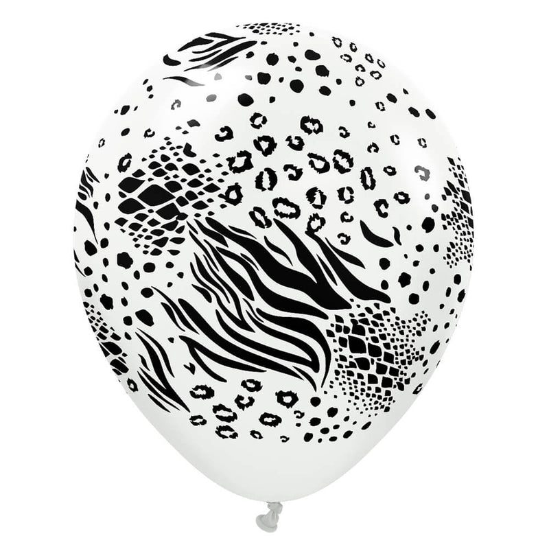 Latex Balloons Safari Mutant White w/ Black Ink
