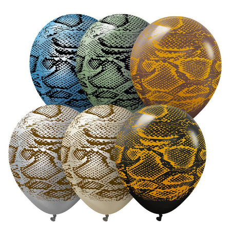 Latex Balloons Safari Snake Assortment 6 Pack