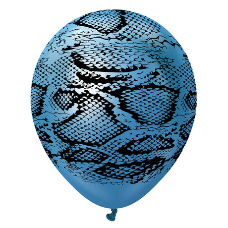 Latex Balloons Safari Snake Mirror Blue