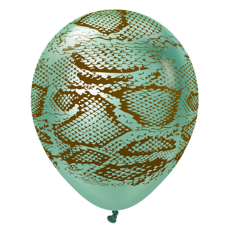 Latex Balloons Safari Snake Mirror Green