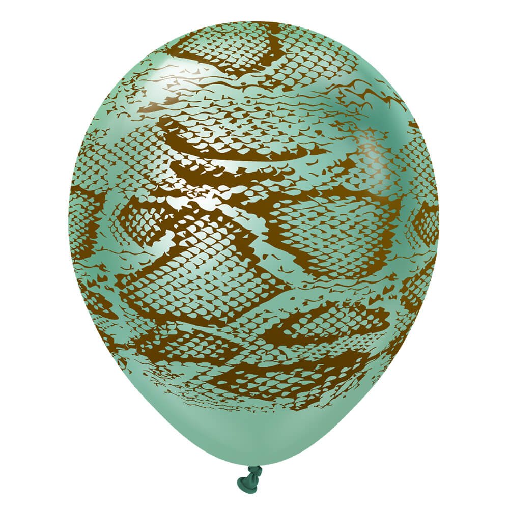 Latex Balloons Safari Snake Mirror Green