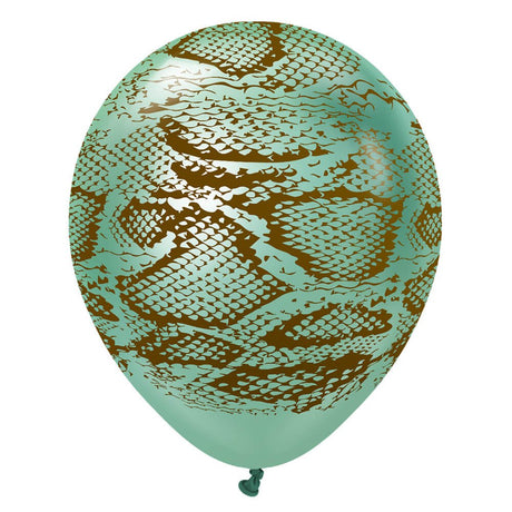 Latex Balloons Safari Snake Mirror Green
