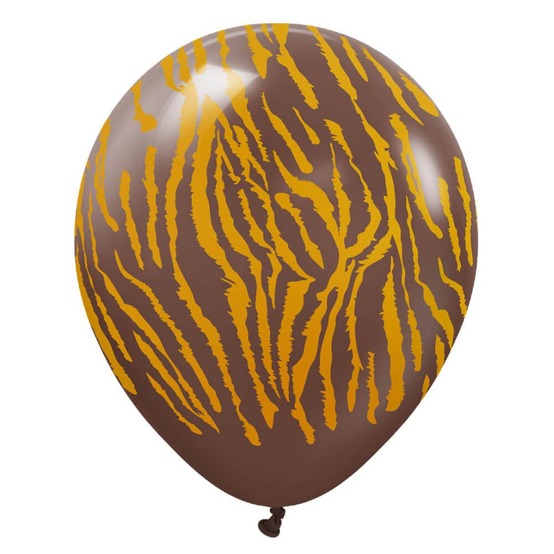 Latex Balloons Safari Tiger Chocolate Brown Gold Ink