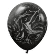 Latex Balloons Space Nebula Black Silver Ink