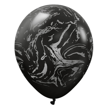Latex Balloons Space Nebula Black Silver Ink