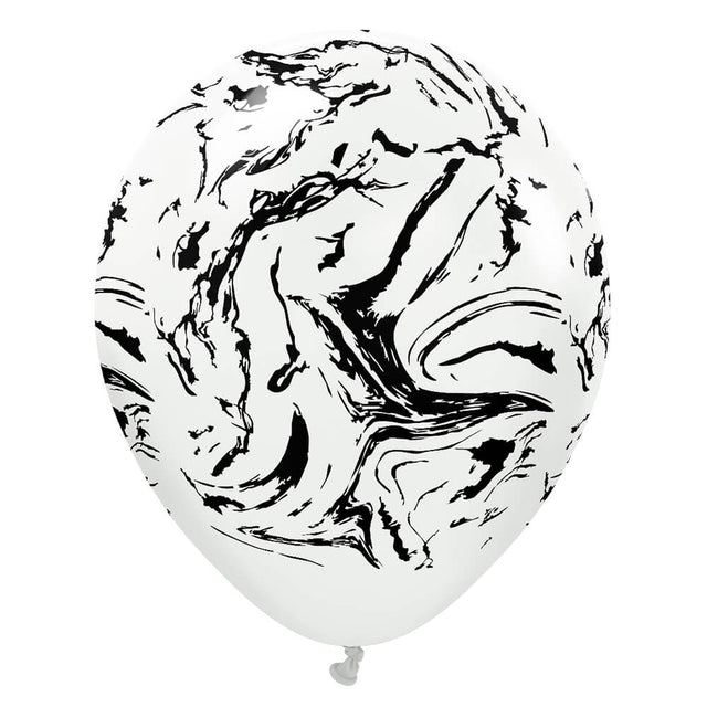 Latex Balloons Space Nebula White Black Ink