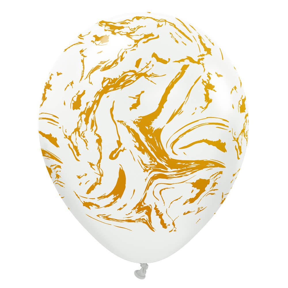 Latex Balloons Space Nebula White Gold Ink