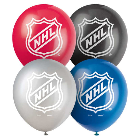 Latex Balloons NHL Hockey 8 Pack