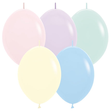 Latex Balloons 12 Inch Sempertex Link-O-Loon Pastel Matte Assorted
