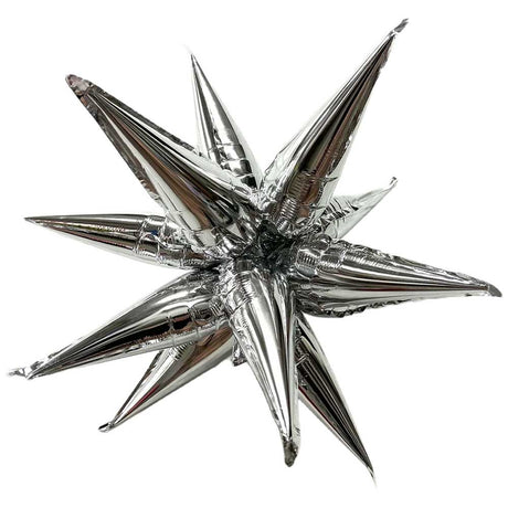 Foil Balloon Silver Mini Starburst 12 Inch