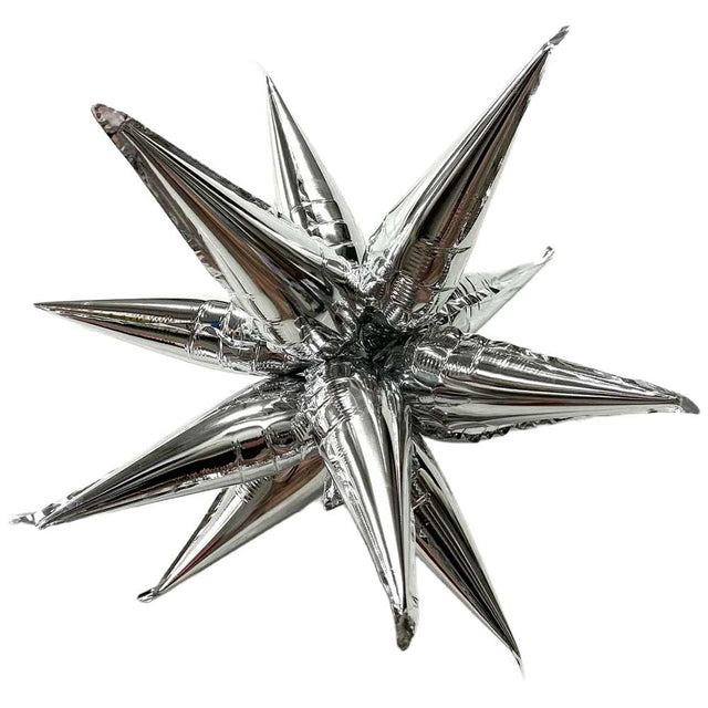 Foil Balloon Silver Mini Starburst 12 Inch