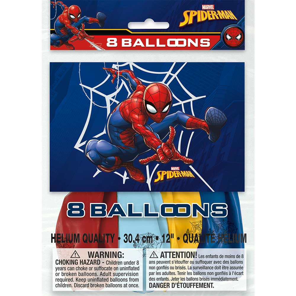 Spider-Man Latex Balloons 8 Pack
