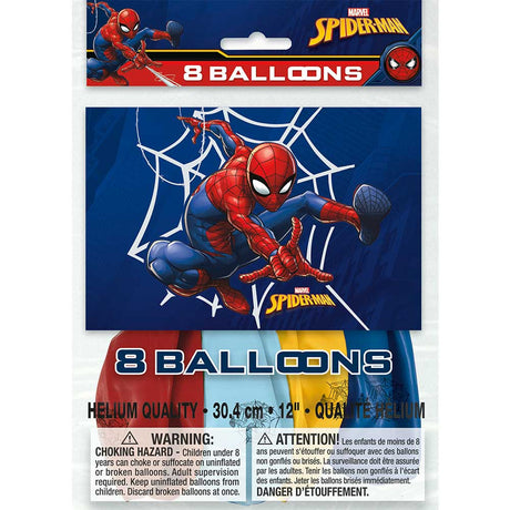Spider-Man Latex Balloons 8 Pack