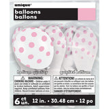 Latex Balloons White With Pink Polka Dots 12 Inch