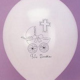 12" White Pearlized Feliz Bautizo Latex Balloons - Pack of 100 Pieces